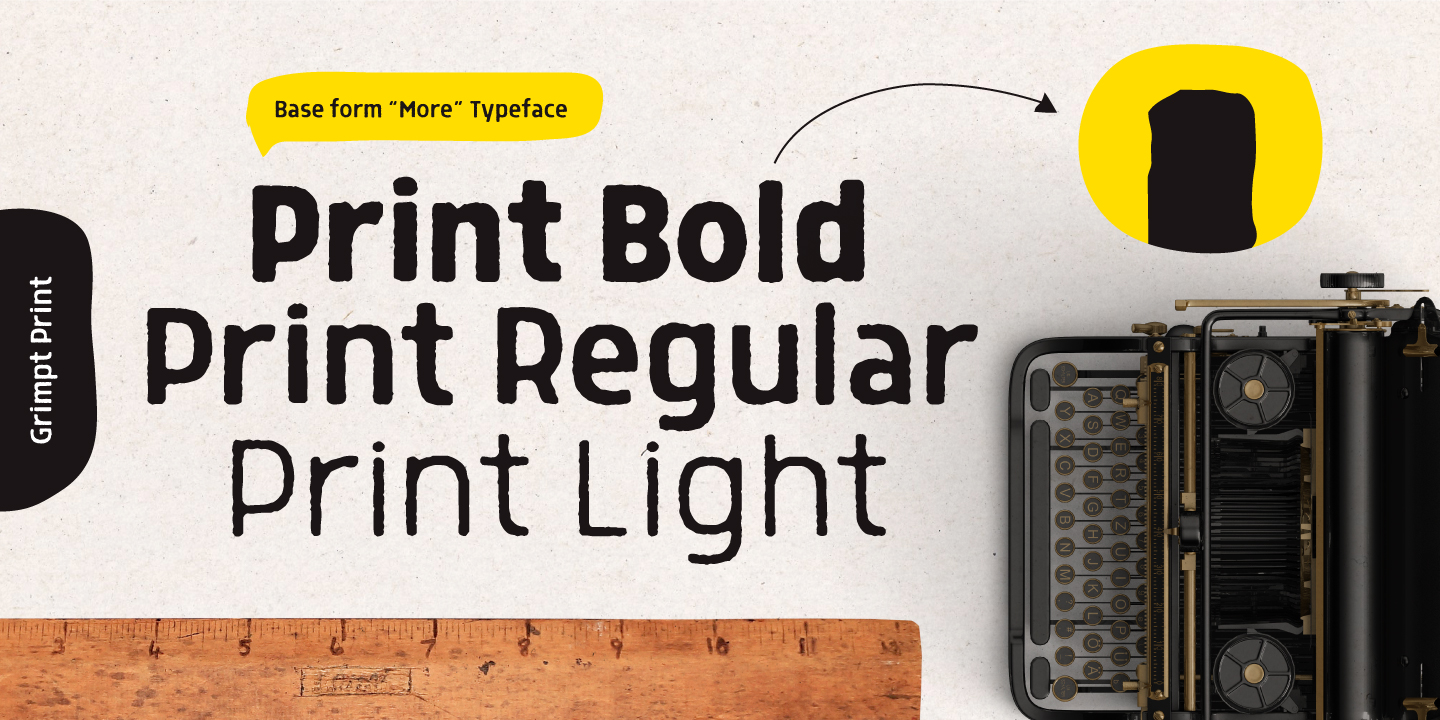 Пример шрифта Grimpt Print Light